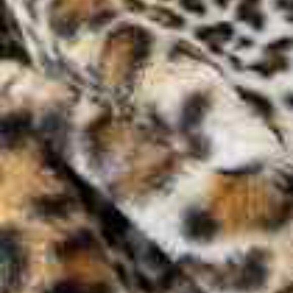 FAUX FUR Leopard Knit Hoodie Long Sleeve Plus Size small medium - Picture 3 of 4